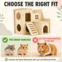 Tiny Hamster Maze Wood House Fun Slide House — Double-Decker Hut for Dwarf Gerbil Mouse Mice Rat Small