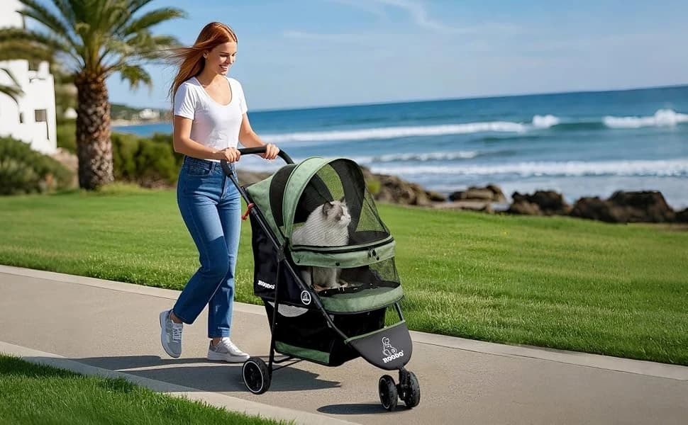 3 Wheel Pet Stroller Best Lightweight Foldable Compact Portable Jogger All Terrain Travel Pet Gear Puppy Kitty — product details