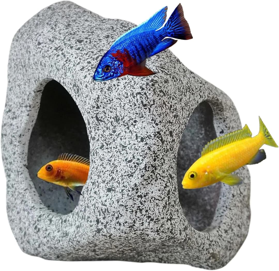 Betta Fish Tank Decor Rock Cave