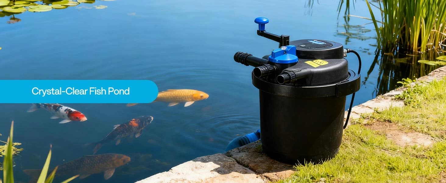 1580GPH Bio Pressure Pond Filter with 13W Light for Various Ponds — collection imagery