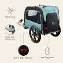 Rover Waggin' Pet and Dog Bike Trailer with Weather-Resistant Canopy and Mesh Shield - Foldable Frame