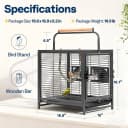 19 Inch Wrought Iron Travel Bird Cage for Cockatiel Parakeets