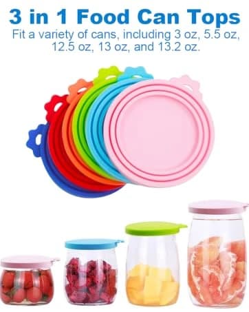 6 packs Pet Food Can Lids — Food Safe BPA-Free and Dishwasher Safe — collection imagery