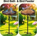 35In Metal Bird Bath for Outside