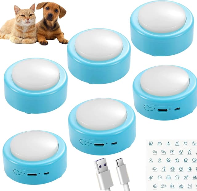 PTB6 Rechargeable Talking Buttons for Dogs and Cats