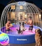 Foldable Dog Pool with Sprinkler and RGB LED Light — collection imagery