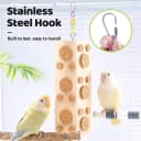 2 Pcs Wooden Bird Chew Toys - 7.9" Hanging Parrot Toys — 92 Detachable Corks