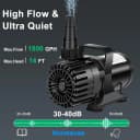 1800 GPH Pond Pump — 100W for Fish Ponds