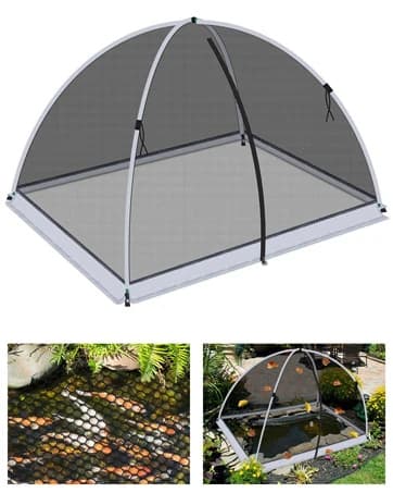 5 * 7ft Pond Cover Dome — Garden Pond Net Pond Mesh Tent with Ropes — collection imagery