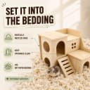 Tiny Hamster Maze Wood House Fun Slide House — Double-Decker Hut for Dwarf Gerbil Mouse Mice Rat Small