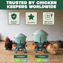 Insulated Chicken Waterer, 3 Gallon | Automatic Poultry Water Dispenser with 5 Cups and Nipples Included |