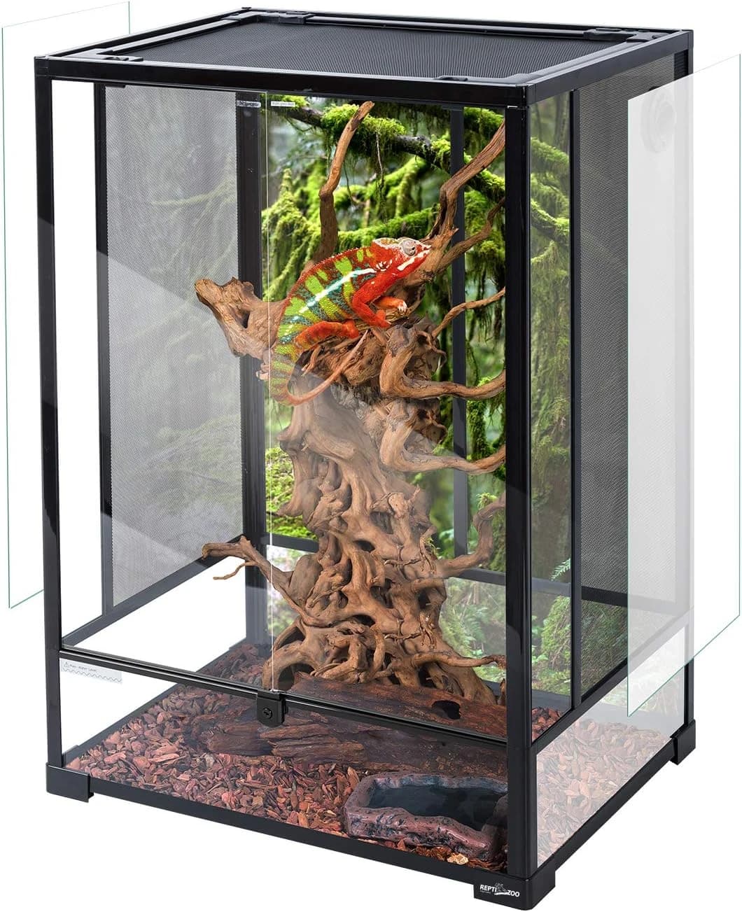 24" x 18" x 36" Reptile Tall Glass Terrarium Rainforest Habitat Double Hinge Door with Screen Ventilation 67