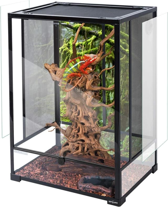 24" x 18" x 36" Reptile Tall Glass Terrarium Rainforest Habitat Double Hinge Door with Screen Ventilation 67