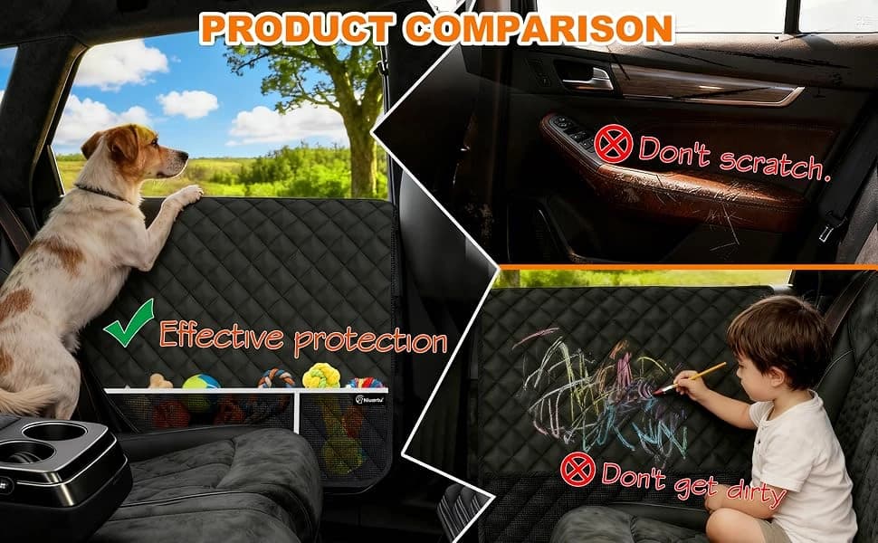 Dog Car Door Protector — 2 Pcs PU Leather Pet Car Door Cover — product details