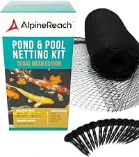 Koi Pond Netting Kit 15 x 20 ft Black Heavy Duty Woven Fine Mesh Net Cover for Leaves - Protects Koi Fish from — collection imagery