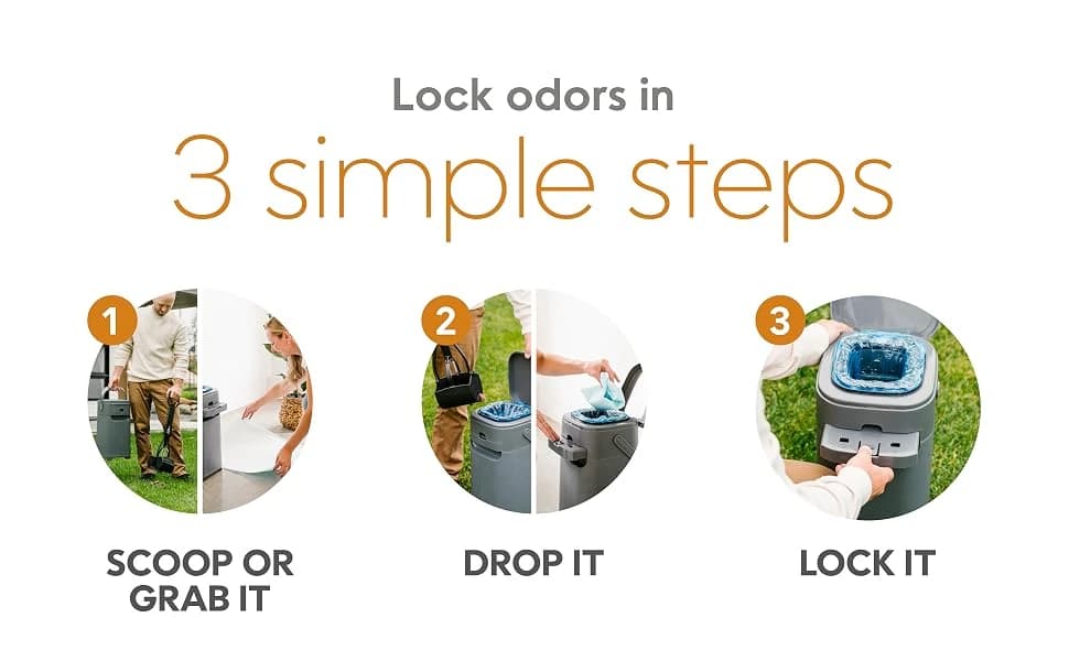 Pail | Dog Waste Disposal System for Outdoor and Indoor Odor Control | Dog Poop Trash can | Includes 1 Square — product details