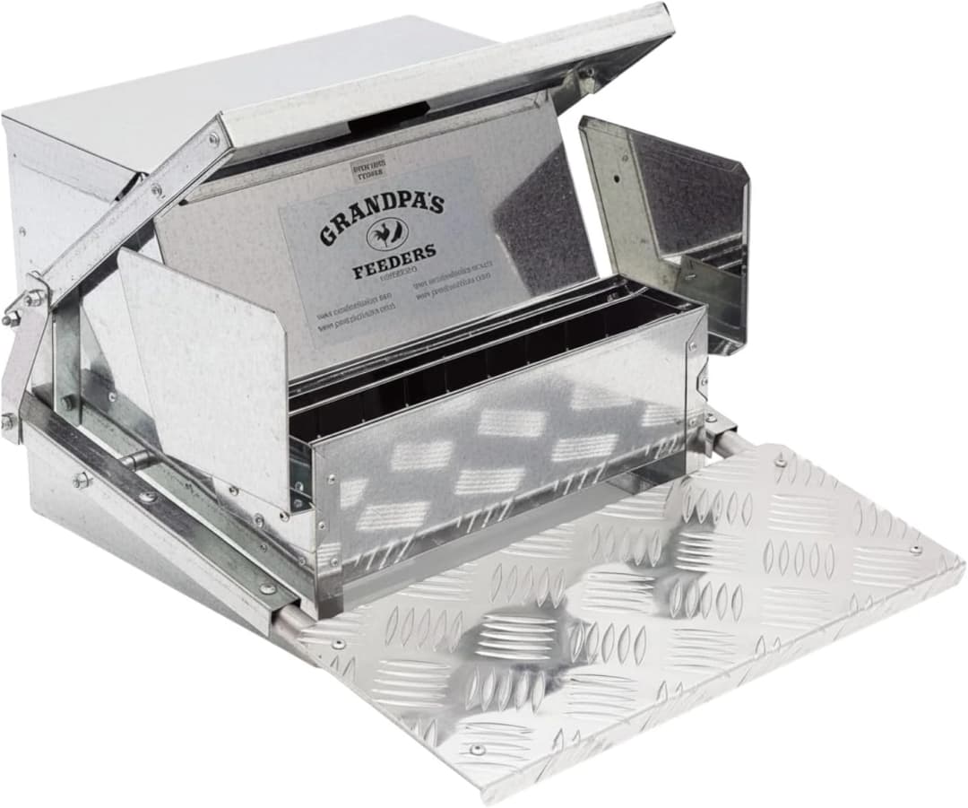 Grandpas Feeders Automatic Chicken Feeder - 20 lbs No Waste Poultry Feeder