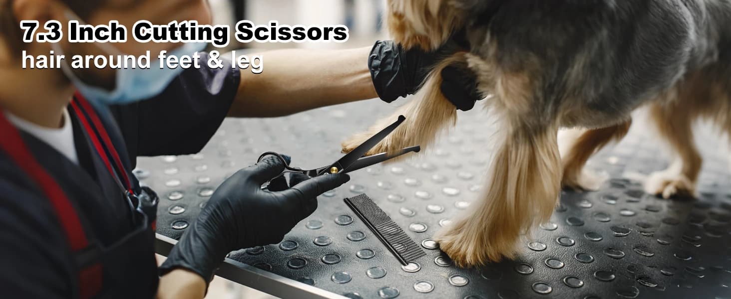 Dog Grooming Scissors Kit — 7 Inch Safety Pet Cat Shears Set — collection imagery