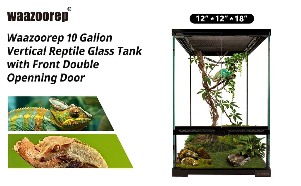 11 Gallon Tall Reptile Glass Tank 12"x12"x18",Pre-Assembled Vertical Terrarium Enclosure with Front Openning — Why Choose Us
