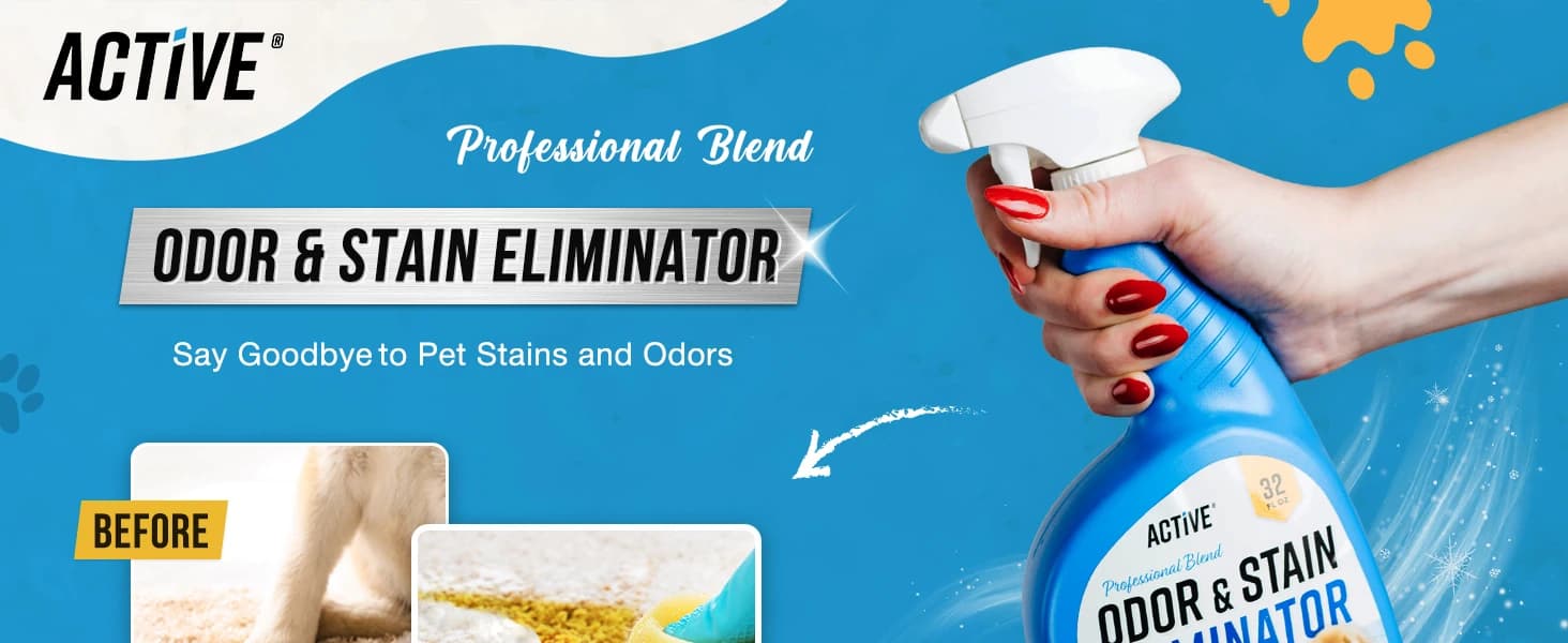Pet Odor and Stain Eliminator - 32 oz Enzyme Cleaner for Dog & Cat Urine — product details