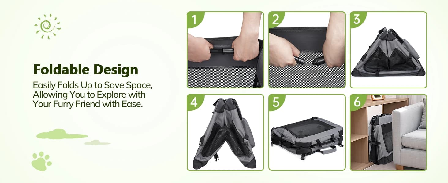 24-inch Portable Collapsible Dog Crate for Small Dogs up to 27lbs — product details