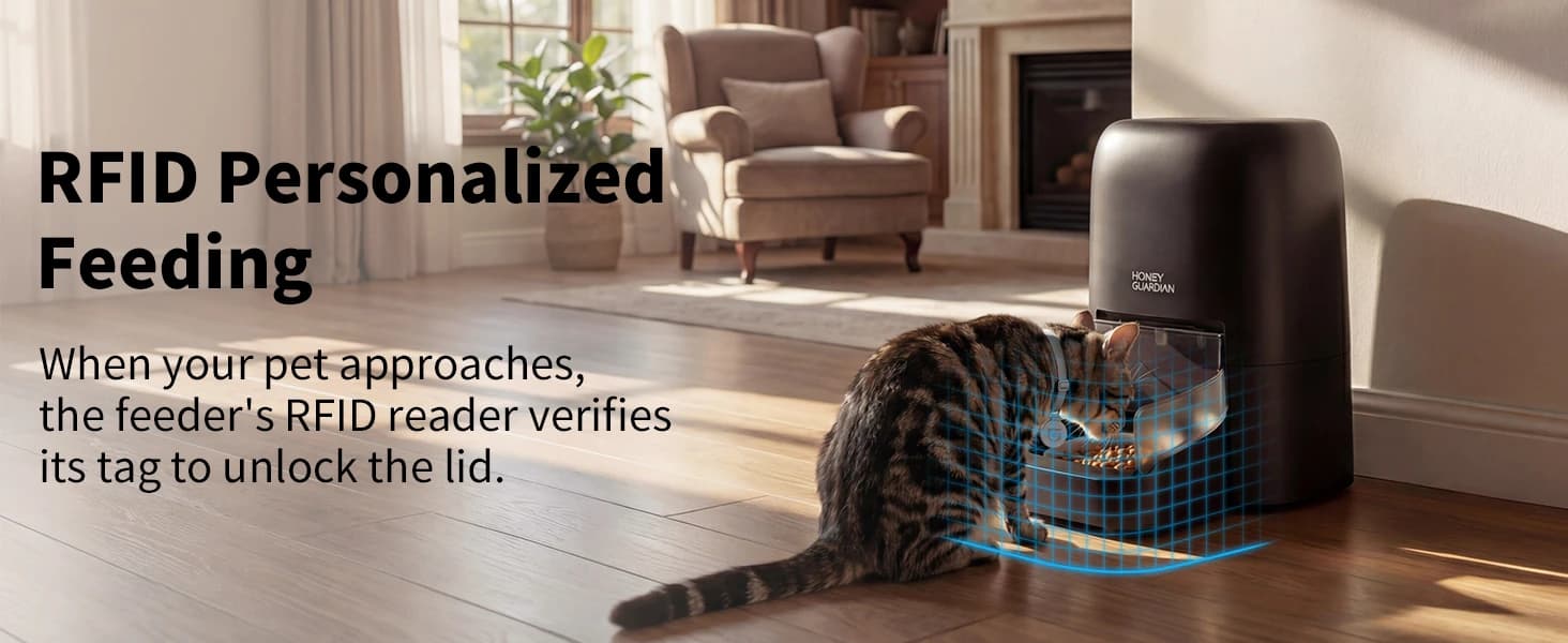 RFID Automatic Cat Feeder — Collar Tag for Personalized Meal — product details