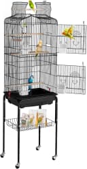 64-inch Open Top Large Parrot Bird Cage with Detachable Rolling Stand for Parakeets Finches Canaries Lovebirds