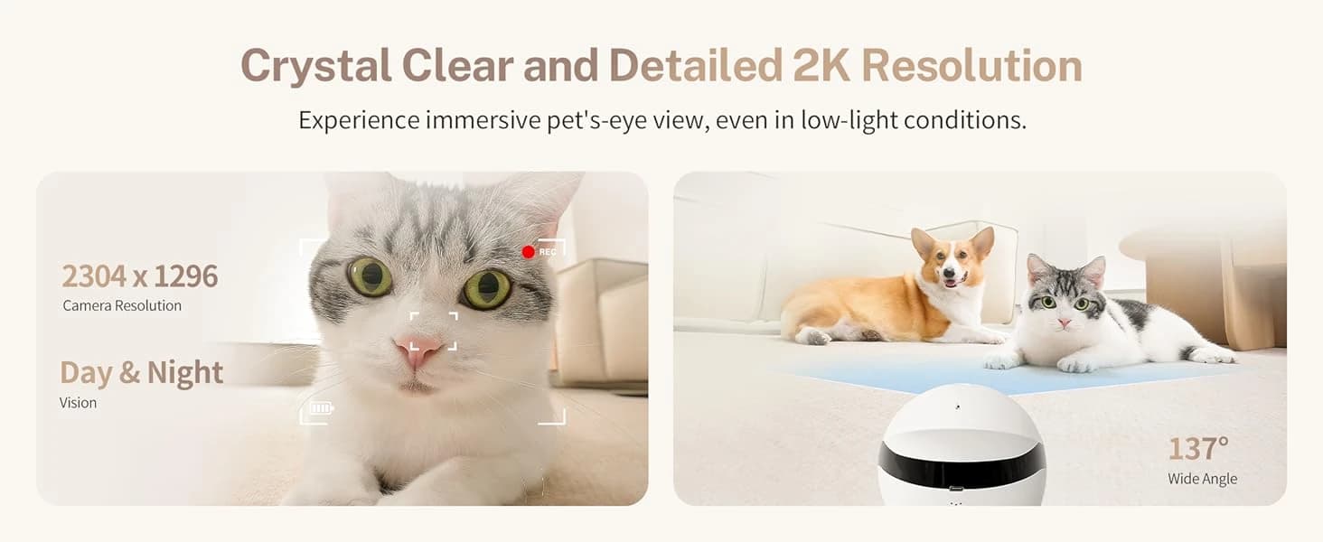 ROLA Mini Pet Camera Robot: 2K FamilyBot Mobile Home Companion — product details