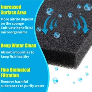 2 Pack Aquarium Bio Sponge Filter Media Pad Cut-to-Size Open Cell Foam Sheet for Fish Tank Sump (9" x 9" x — collection imagery