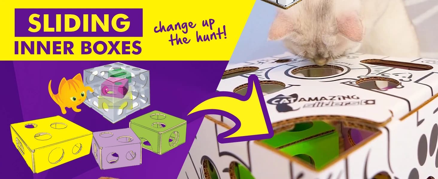Sliders β Puzzle Toy for Indoor Cats β Treat Box Interactive Maze β Enrichment Feeder β Best Cat Toy Ever! β product details