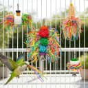 4PCS Bird Parrot Foraging Toys Parakeet Chewing Hanging Toy Shredded Paper Cage Accessories for Small Parrots