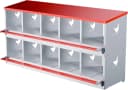 Chicken Nesting Boxes - 10 Compartment Metal Poultry Nest Box Wall Mount for Chickens — Hens