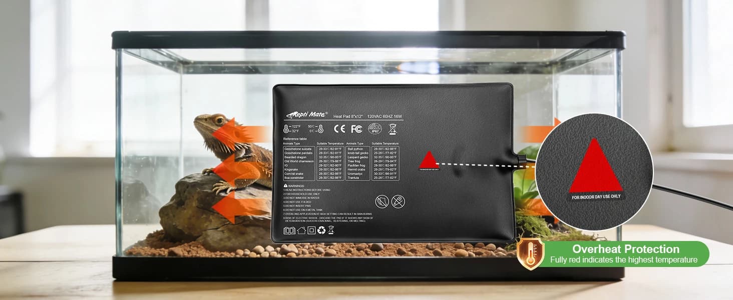 Reptile Heating Pad with Internal Sensor and Thermostat — product details