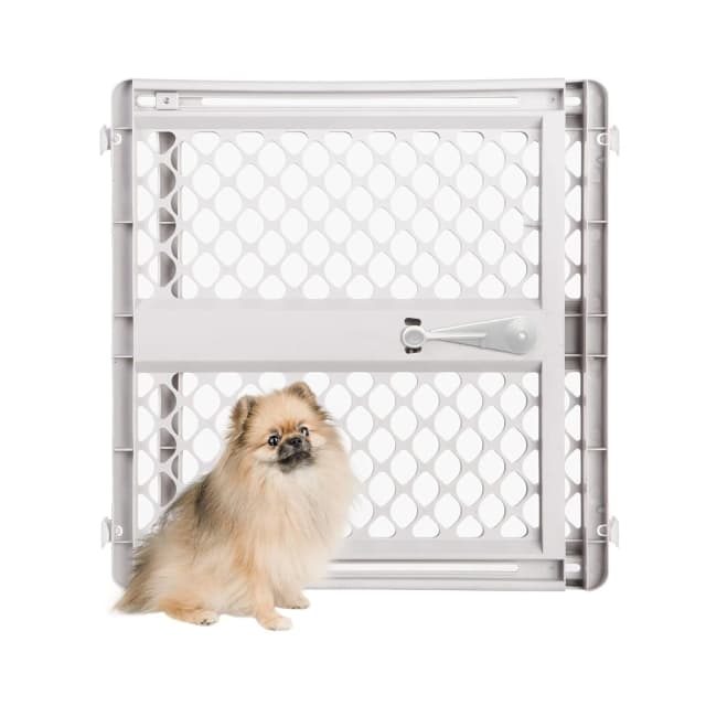 Universal Pet Gate: 26” - 42” Wide Dog Gate for Doorways with Pressure Fit or Swinging Door Hardware Mounting