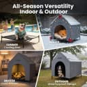 Large Dog House Outdoor — 36in Elevated 2-in-1 Cot and Canopy