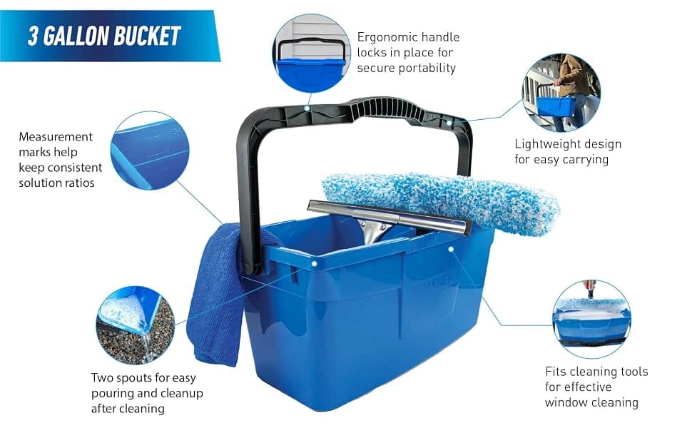 Professional 3 Gallon Bucket – Compact Cleaning Bucket — product details