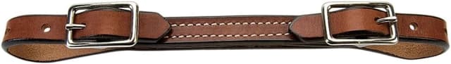 Leather Curb Strap — 5/8” Doubled and Stitched Flat Bridle Leather Strap