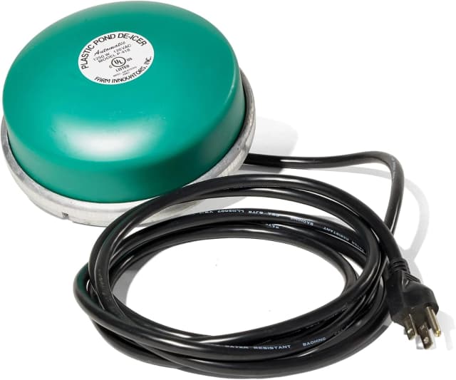 1250 Watts 7.5 Inch Cast Aluminum Floating Outdoor Pond De Icer Heater with Built in Thermostat Control and 10