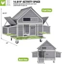 Large Chicken Coop on Wheels Mobile Wooden Hen House Weatherproof Duck Poultry Cage 67.3" L for 6-8 Chickens