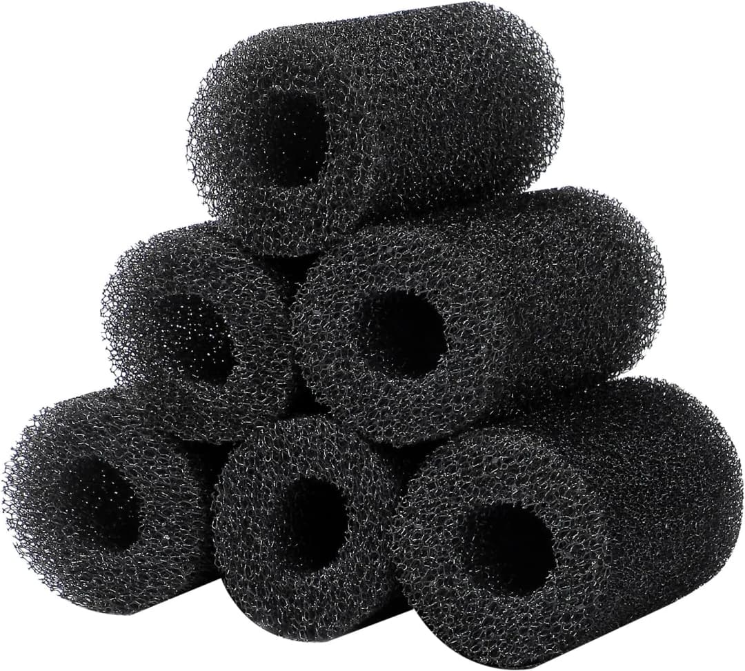6-Pack Pre-Filter Sponge for Aquarium Shrimp Fry Fish Tank Filter 0.8” Intake