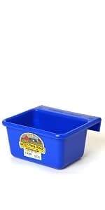 Plastic Hook Over Feeder | Mountable Livestock and Pet Feed Bucket | Horse Feed Bucket | Made in USA | 15 Quarts — product details