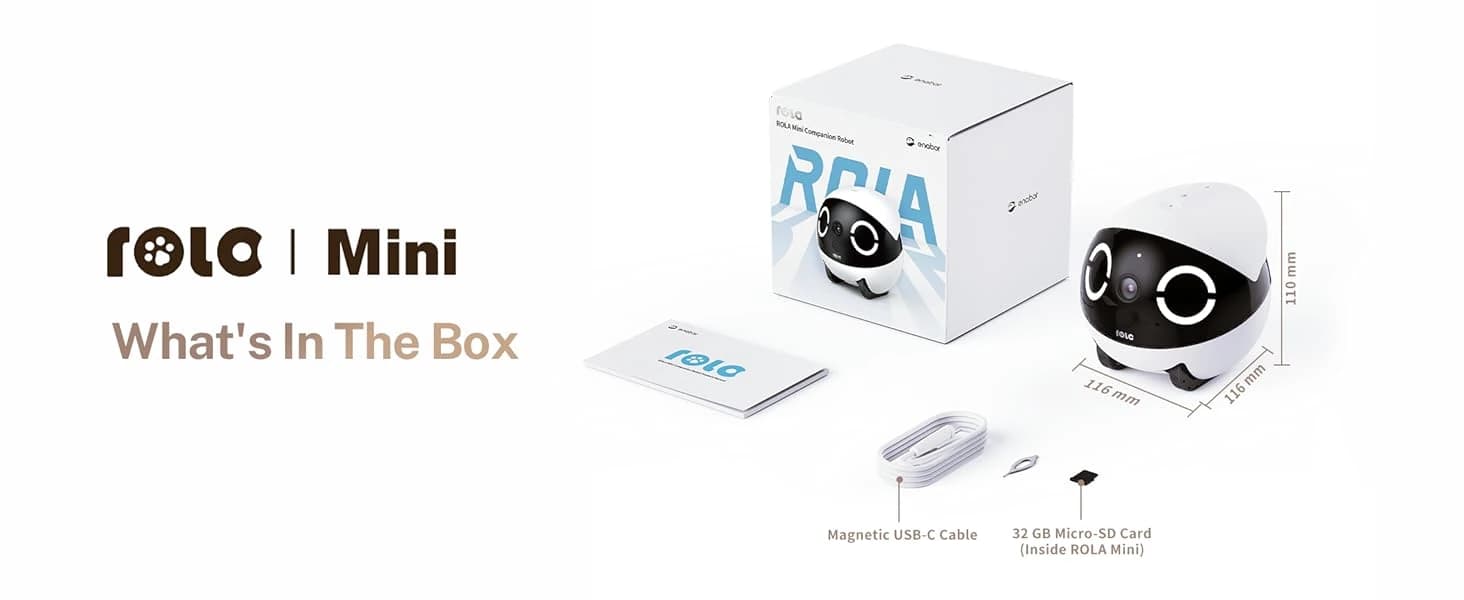 ROLA Mini Pet Camera Robot: 2K FamilyBot Mobile Home Companion — product details