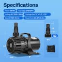 120W Pond Pump — 2700GPH Submersible Water Pump for Koi Pond