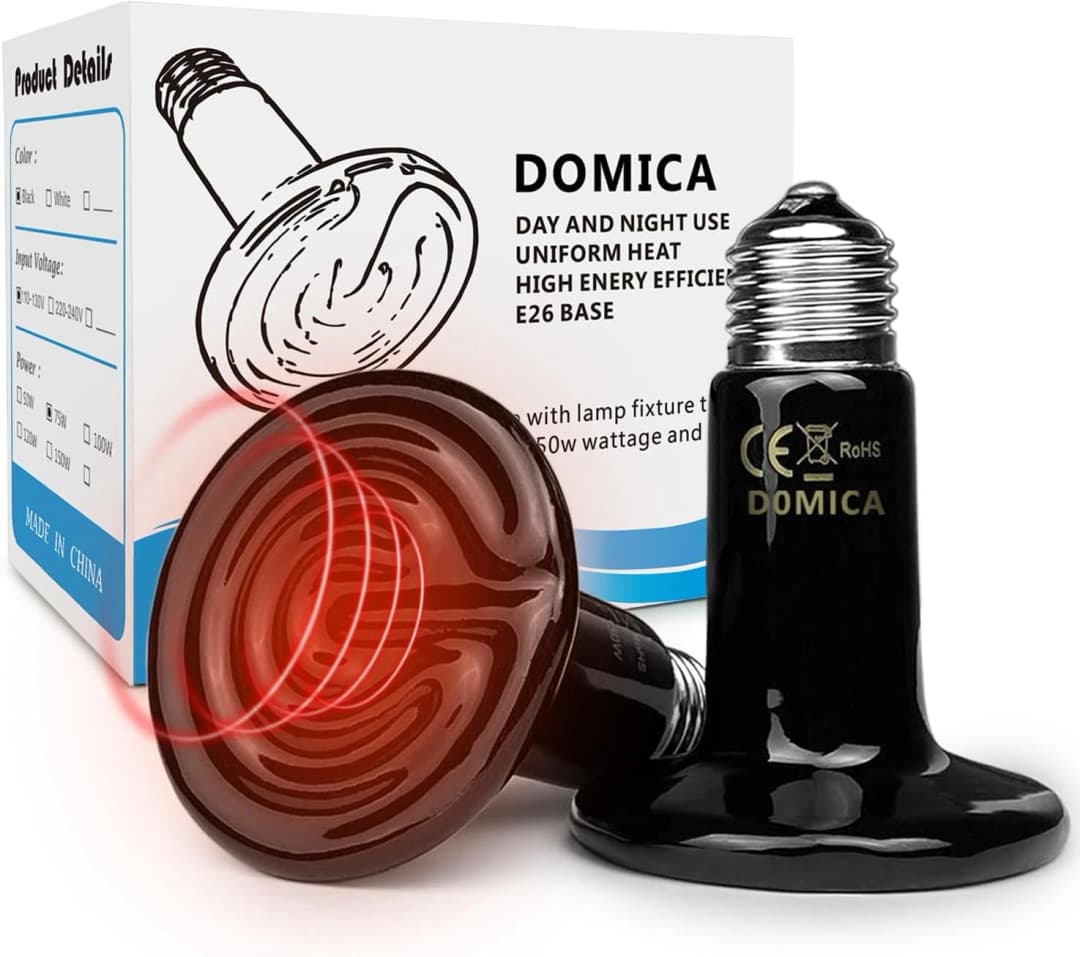 Reptile Heat Bulb 50W 2PCS Ceramic Heating Emitter Lamp