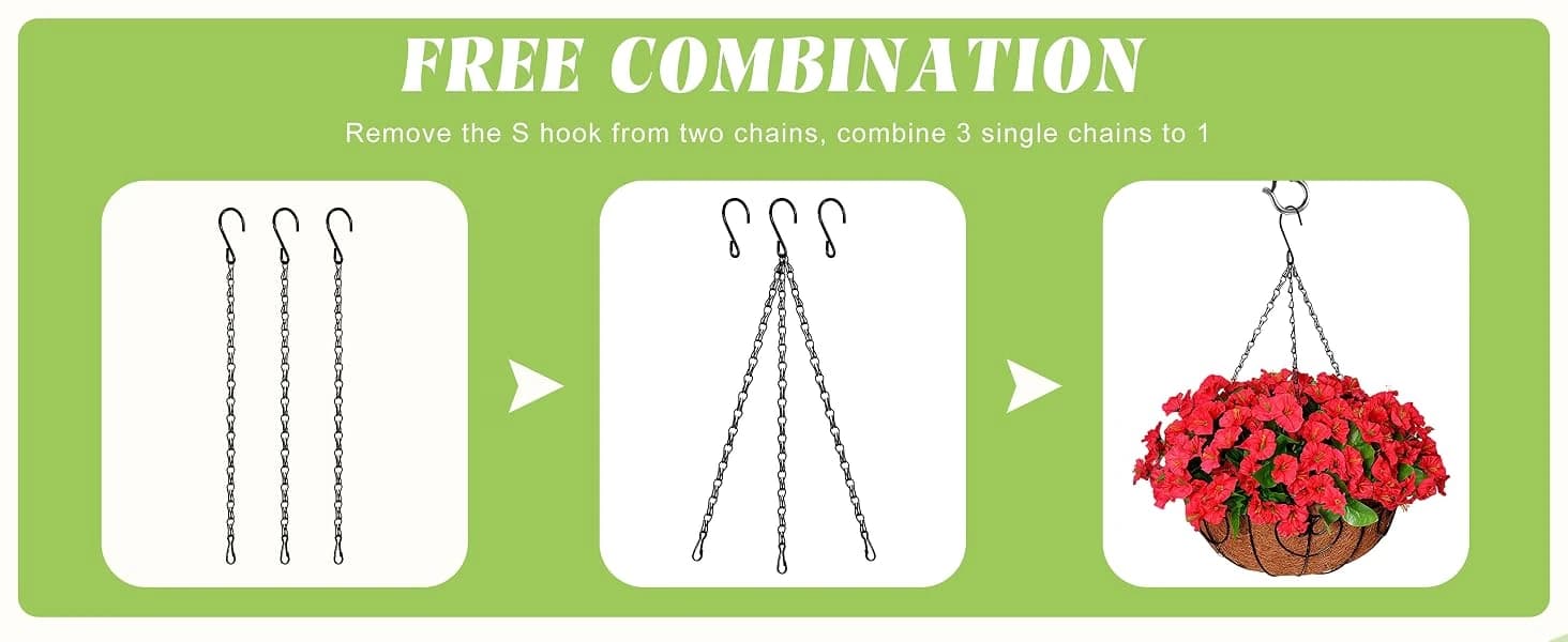 4-Pack 25.5 Inch Hanging Chain with Hooks for Hanging Bird Feeders — product details
