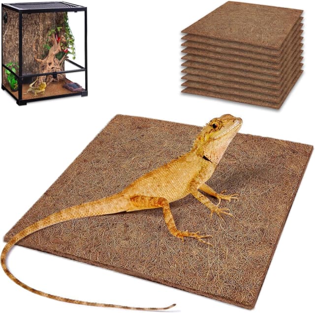 10 Pcs Reptile Carpet 12x12 Inch Coconut Fiber Mat for Tank Bedding