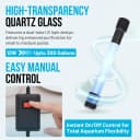13W UV Water Clarifier with 9.84 ft Cable for Up to 300 Gallon Aquariums