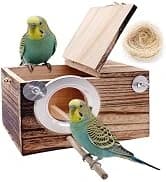 Parakeet Nesting Box — Wood Bird Nest House for Cage — collection imagery