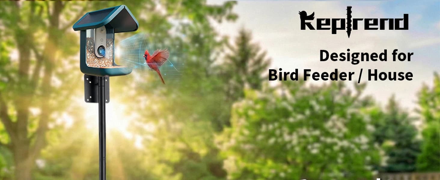 Heavy Duty Bird Feeder Pole - 109 Inch Adjustable 1 Inch Metal Bird House Pole with 14” Deep Auger Base | — product details