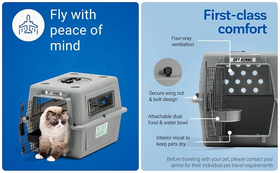 Sky Kennel for Air Travel — 28in Dog Crate for Pets 15 to 30lbs — product details